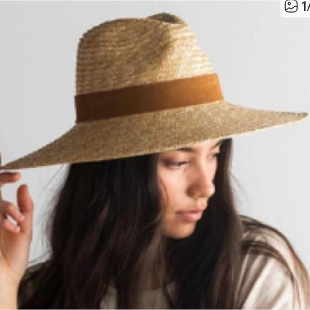 Gigi Pip Isla straw fedora hat with suede band